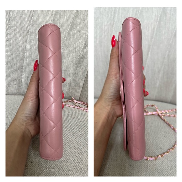 COPY - CHANEL CC Pink Quilted Leather Wallet on Chain - Picture 10 of 14